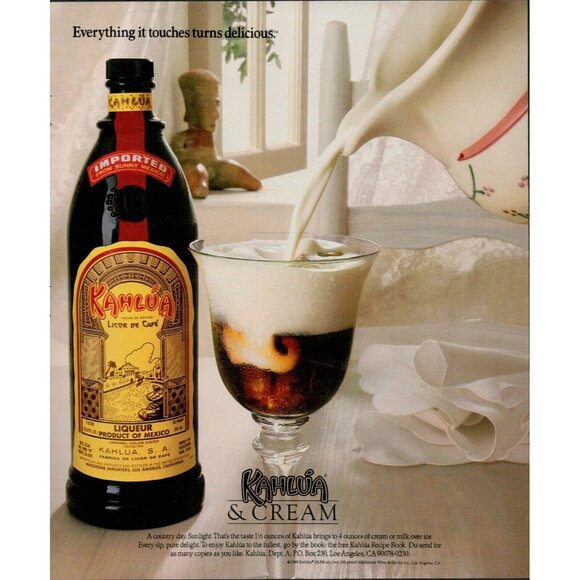 1989 Kahlua & Cream Vintage Print Ad (L14) - Picture 1 of 3